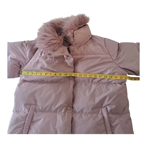Charlie ❤️ pink down winter women's puffer coat faux fur collar Amovible collar - Picture 10 of 13